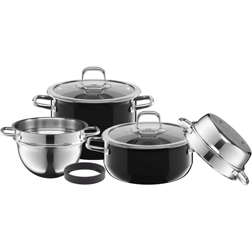 Stackable Induction-Ready Glass Lid Set, 4-Piece, Black
Stackable Induction-Ready Glass Lid Set, 4-Piece, Black
