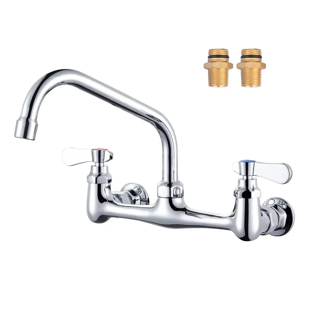 Sink Faucet with 8 Swivel Spout, 8 Center Wall Mount Kitchen Faucet, Dual Handles Brass Utility Sink Faucet for Laundry Room Res
Sink Faucet with 8 Swivel Spout, 8 Center Wall Mount Kitchen Faucet, Dual Handles Brass Utility Sink Faucet for Laundry Room Res