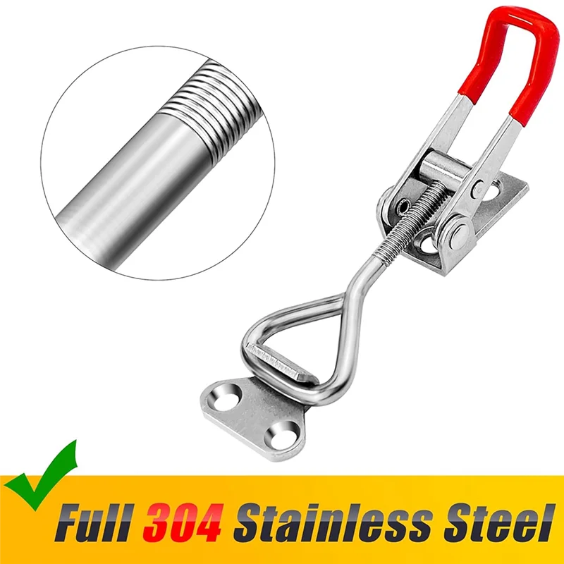 BHTS-4 Pack Toggle Latch Clamp 4001 Adjustable 304 Stainless Steel Toggle Hasp Latches For Smoker Lid Jig Freezer Door
BHTS-4 Pack Toggle Latch Clamp 4001 Adjustable 304 Stainless Steel Toggle Hasp Latches For Smoker Lid Jig Freezer Door