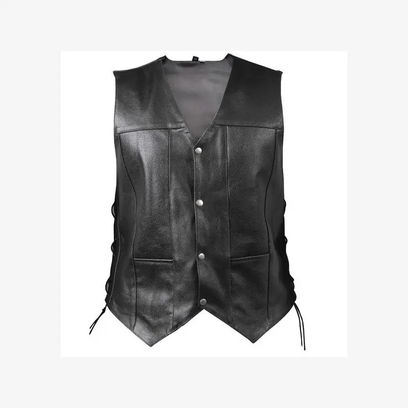 Men's Leather Vest Short Sleeveless V-Neck Single Button Side Tie Business Casual Color Fashion Autumn Winter Outerwear
Men's Leather Vest Short Sleeveless V-Neck Single Button Side Tie Business Casual Color Fashion Autumn Winter Outerwear