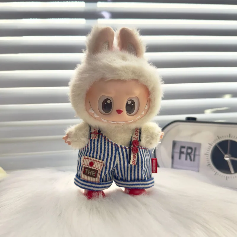 Clothes For Labubu 1st-3rd Gen 15/17cm Dolls Trendy Striped Overalls Set - Blue & White Stripes With Streetwear Details
Clothes For Labubu 1st-3rd Gen 15/17cm Dolls Trendy Striped Overalls Set - Blue & White Stripes With Streetwear Details