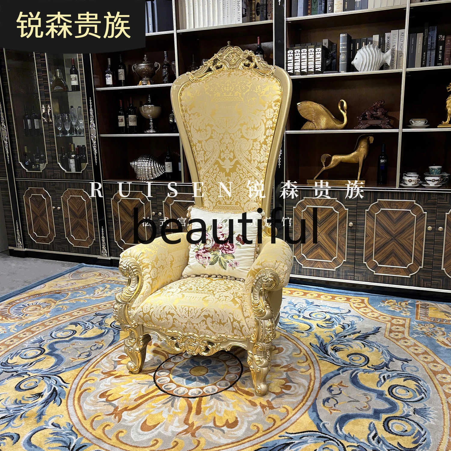 Fabric High Back Chair European Court Exhibition Hall Hotel Lobby Solid Wood Image Chair
Fabric High Back Chair European Court Exhibition Hall Hotel Lobby Solid Wood Image Chair