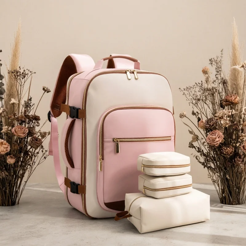 Ladies' travel backpack, 40L portable backpack flight approved, suitable for 43.18cm laptop, weekend overnight daily bag
Ladies' travel backpack, 40L portable backpack flight approved, suitable for 43.18cm laptop, weekend overnight daily bag
