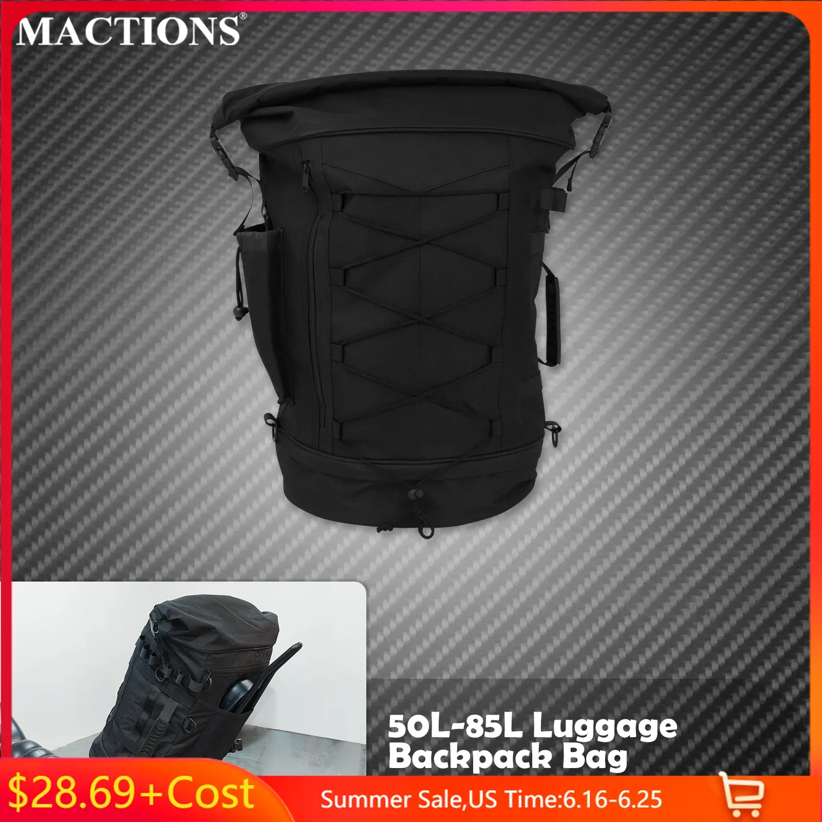 Motorcycle 50L-85L Luggage Backpack Sissy Bar Backrest Bag With Straps Expandable Tail Rack Bag Universal For Most Motorcycles
Motorcycle 50L-85L Luggage Backpack Sissy Bar Backrest Bag With Straps Expandable Tail Rack Bag Universal For Most Motorcycles