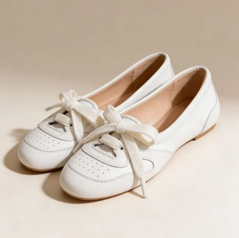 Women's Soft Ballet Flats with Lace up Bow Knot Slip-On Loafers round Toe Comfortable Walking Casual Shoes for Spring Summer
Women's Soft Ballet Flats with Lace up Bow Knot Slip-On Loafers round Toe Comfortable Walking Casual Shoes for Spring Summer