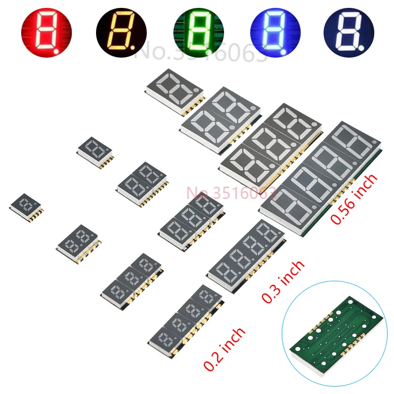 2/5Pcs SMD LED Digital Tube Display 0.2/0.3/0.56-Inch 1/2/3/4-Bit 7 Segment Common Cathode/Anode Red/White/Yellow/Green/Blue SMT
2/5Pcs SMD LED Digital Tube Display 0.2/0.3/0.56-Inch 1/2/3/4-Bit 7 Segment Common Cathode/Anode Red/White/Yellow/Green/Blue SMT