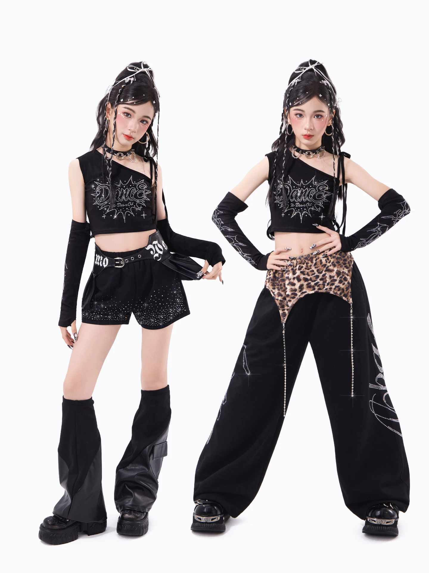 2026 Children Modern Jazz Dance Performance Costumes For Girls Black Crop Tops Loose Pants Outfits Kids Hip Hop Clothes DQS23200
2026 Children Modern Jazz Dance Performance Costumes For Girls Black Crop Tops Loose Pants Outfits Kids Hip Hop Clothes DQS23200