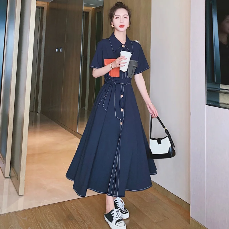 Dress Long Female Summer 2025 New Fat mm Hepburn Style French Closed Waist Temperament Slimming Shirt Long Skirt Solid Color X44
Dress Long Female Summer 2025 New Fat mm Hepburn Style French Closed Waist Temperament Slimming Shirt Long Skirt Solid Color X44