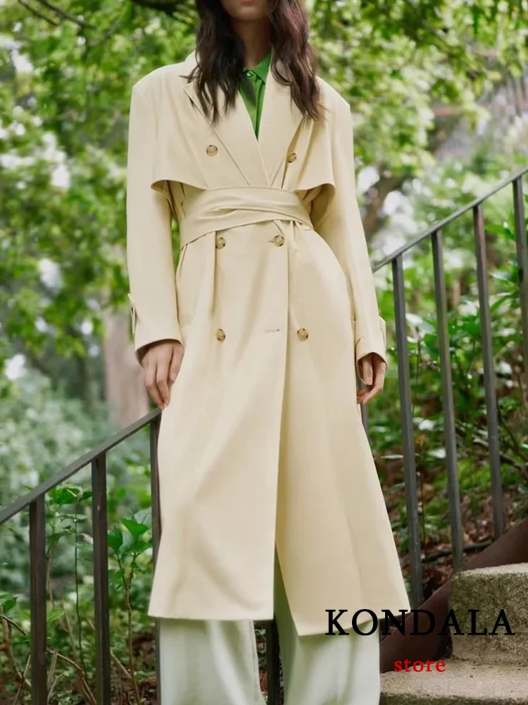 KONDALA Office Lady PU Leather Beige Long Jackets Women Long Sleeve V Neck Double Breasted Trench Coats Female Fashion 2022 Coat
KONDALA Office Lady PU Leather Beige Long Jackets Women Long Sleeve V Neck Double Breasted Trench Coats Female Fashion 2022 Coat