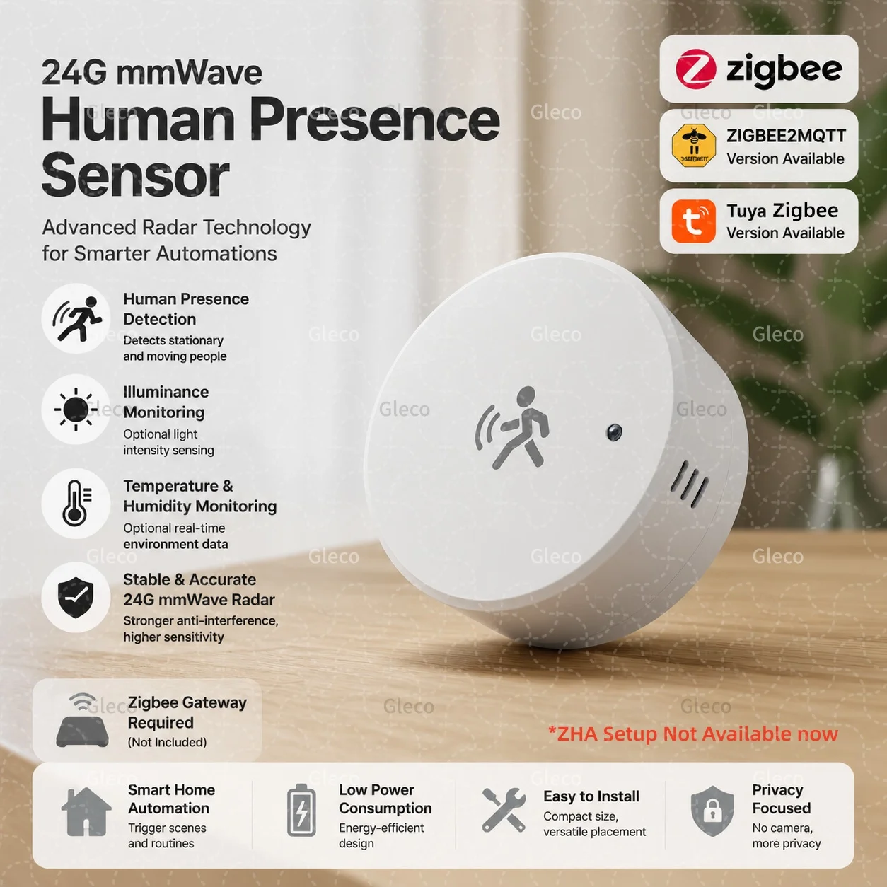 Smart Life Zigbee Human Presence Sensor 24G MMWave Radar PIR Motion Temp Humidity Brightness For Tuya 2MQTT Security Automation
Smart Life Zigbee Human Presence Sensor 24G MMWave Radar PIR Motion Temp Humidity Brightness For Tuya 2MQTT Security Automation