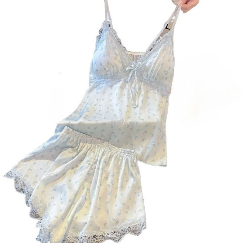Sweet Pajama Sets 2026 Summer Short-sleeved Nightdress with Chest Pad Ice Silk Suit Sexy Loungewear Girl Cartoon Can Wear Suit
Sweet Pajama Sets 2026 Summer Short-sleeved Nightdress with Chest Pad Ice Silk Suit Sexy Loungewear Girl Cartoon Can Wear Suit