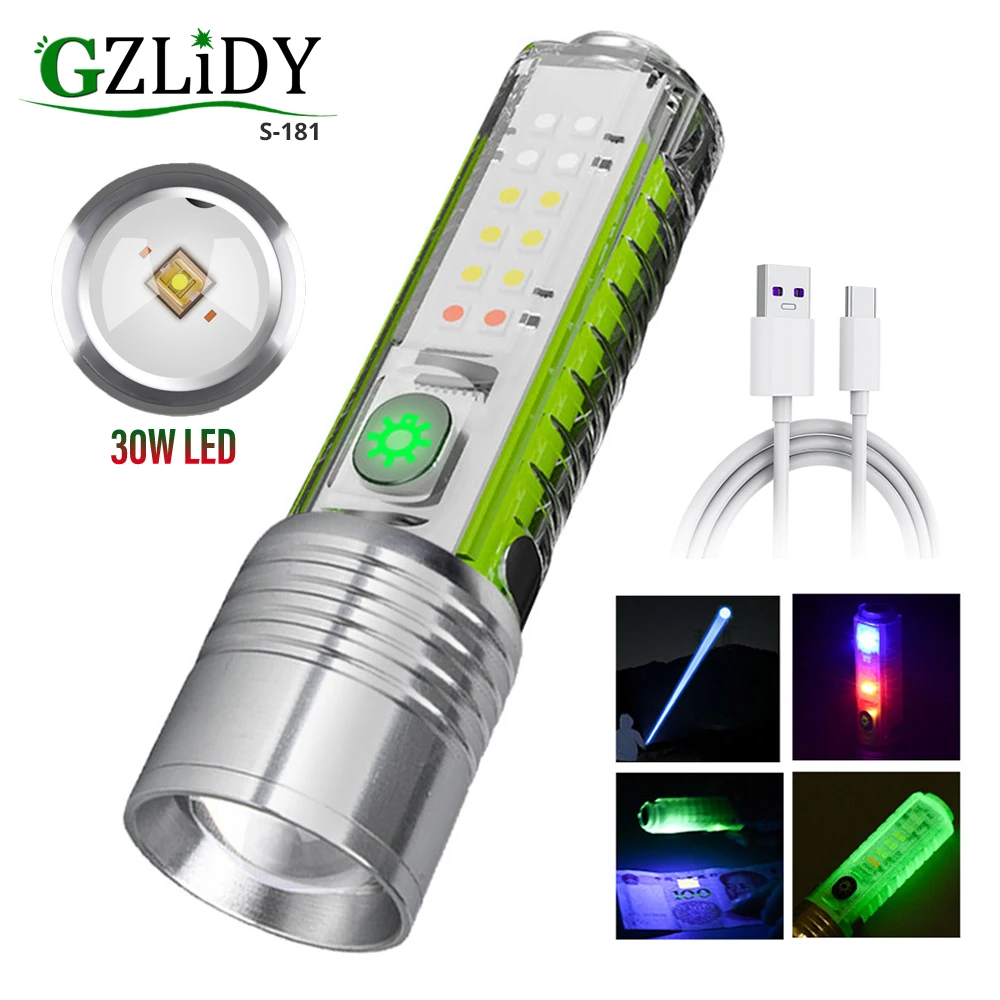 Powerful LED Flashlight Multifunctional UV Torch Fluorescent Lamp Keychain Light with Magnet USB Rechargeable Camping Lantern
Powerful LED Flashlight Multifunctional UV Torch Fluorescent Lamp Keychain Light with Magnet USB Rechargeable Camping Lantern