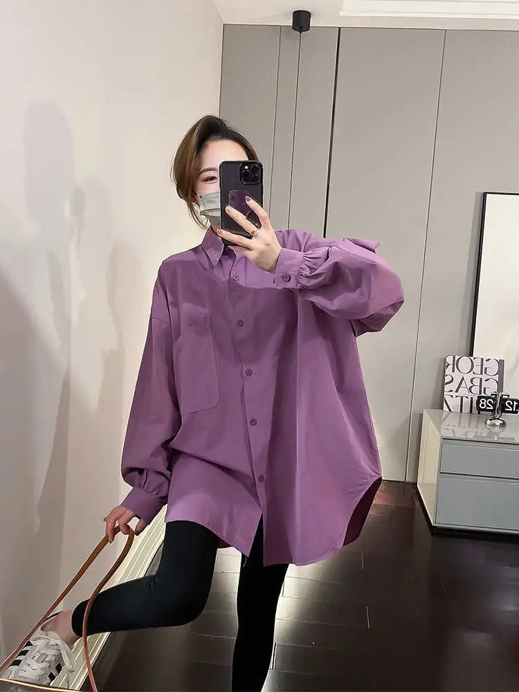 Love Manta Ray 2023 New Mid-Length Solid Color Shirt Loose Slimming Purple Korean Style Niche Shirt
Love Manta Ray 2023 New Mid-Length Solid Color Shirt Loose Slimming Purple Korean Style Niche Shirt