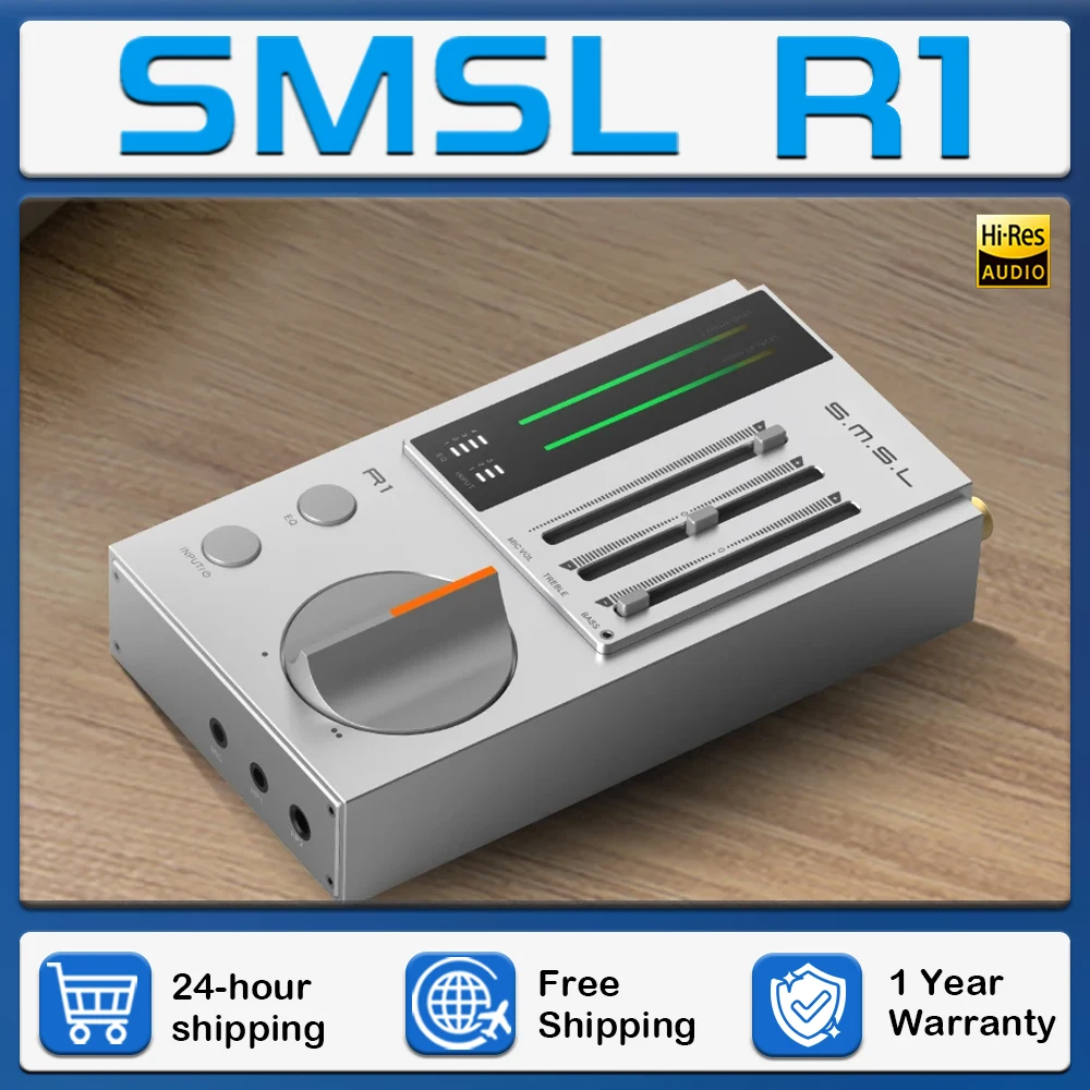 SMSL R1 Gaming DAC Headphone Amplifier Optical Coaxial usb Input support Microphone EQ Adjustment 3.5mm 4.4mm Headphone Jacks
SMSL R1 Gaming DAC Headphone Amplifier Optical Coaxial usb Input support Microphone EQ Adjustment 3.5mm 4.4mm Headphone Jacks