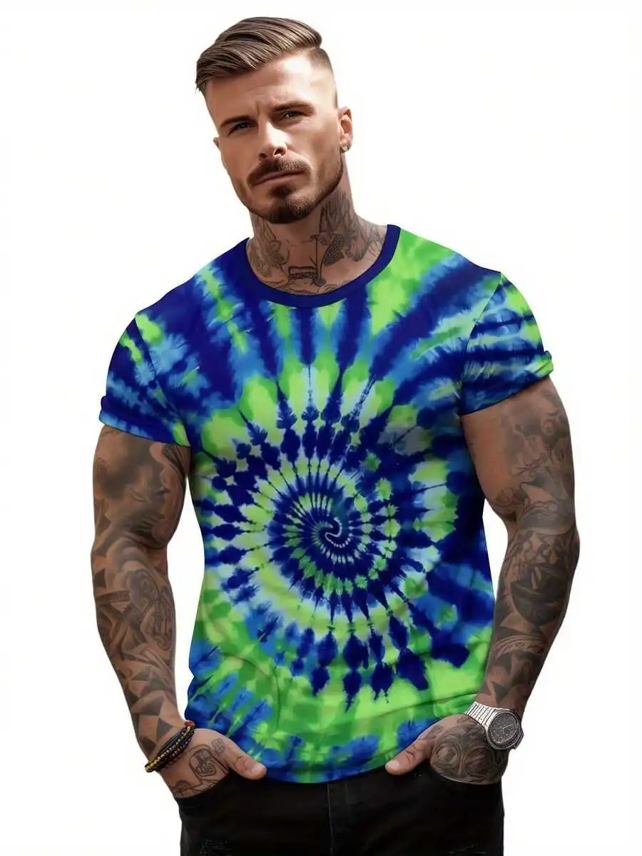Mens Tie-Dye Spiral Print Short Sleeve Crew Neck T-Shirt Casual Regular Fit
Mens Tie-Dye Spiral Print Short Sleeve Crew Neck T-Shirt Casual Regular Fit