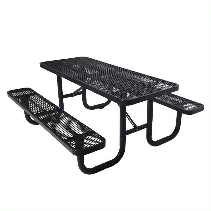 Outdoor Furniture Expanded Metal 6ft 8ft Rectangular Commercial Picnic Table With Bench Outside Patio Steel Camping Dining Table
Outdoor Furniture Expanded Metal 6ft 8ft Rectangular Commercial Picnic Table With Bench Outside Patio Steel Camping Dining Table
