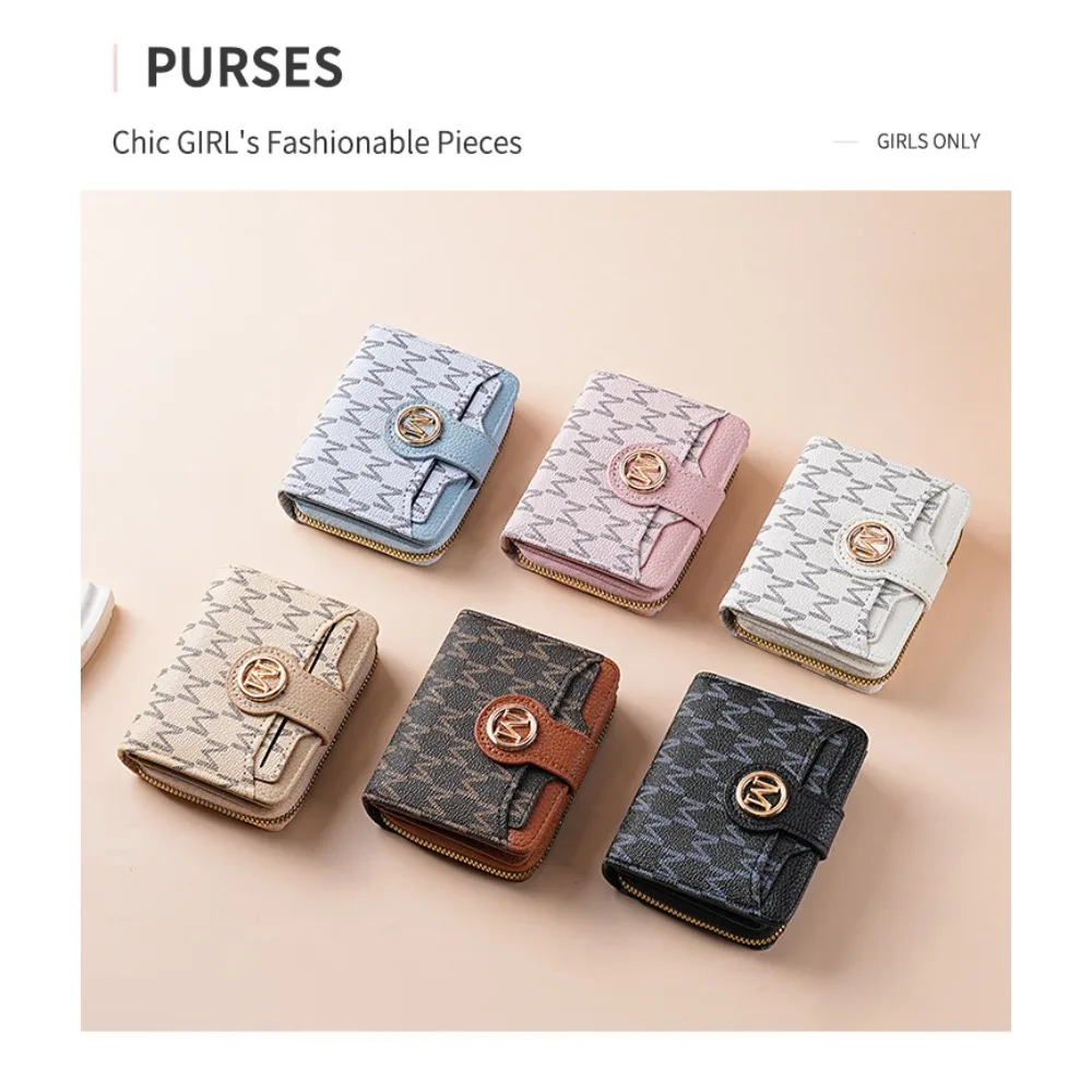 PU leather ladies' short wallet, loose change pocket, card holder, lightweight zipper pocket, small wallet
PU leather ladies' short wallet, loose change pocket, card holder, lightweight zipper pocket, small wallet