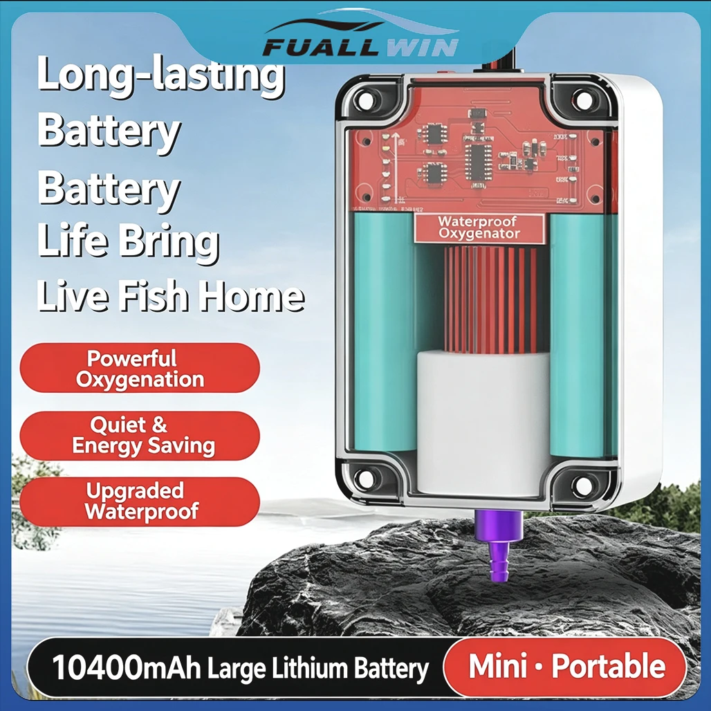 Portable Fishing Oxygen Pump Rechargeable Aquarium Air Pump Adjustable Silent Waterproof with Power Outage Restart for Live Fish
Portable Fishing Oxygen Pump Rechargeable Aquarium Air Pump Adjustable Silent Waterproof with Power Outage Restart for Live Fish