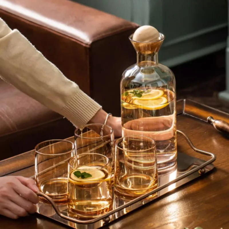 Light luxury glass cold water pot cup set Scandinavian style caramel water pot wooden lid teapot household water dispenser
Light luxury glass cold water pot cup set Scandinavian style caramel water pot wooden lid teapot household water dispenser