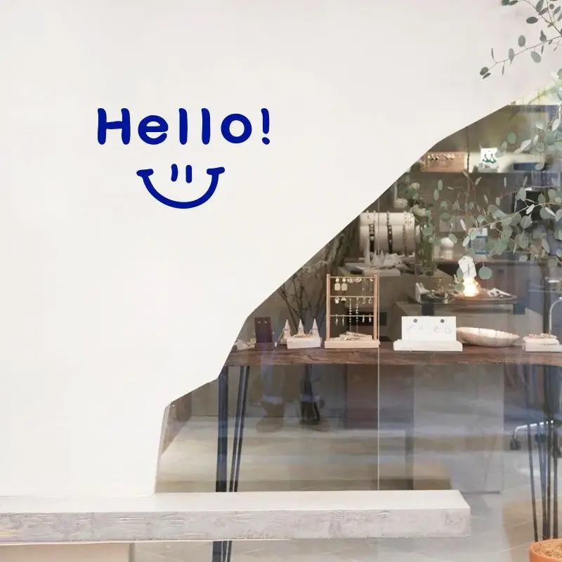 DIY Hello Smiling Interesting Minimalist Decorative Wall Stickers Klein Blue Wallpaper Store Storefront Window Glass Door Decor
DIY Hello Smiling Interesting Minimalist Decorative Wall Stickers Klein Blue Wallpaper Store Storefront Window Glass Door Decor