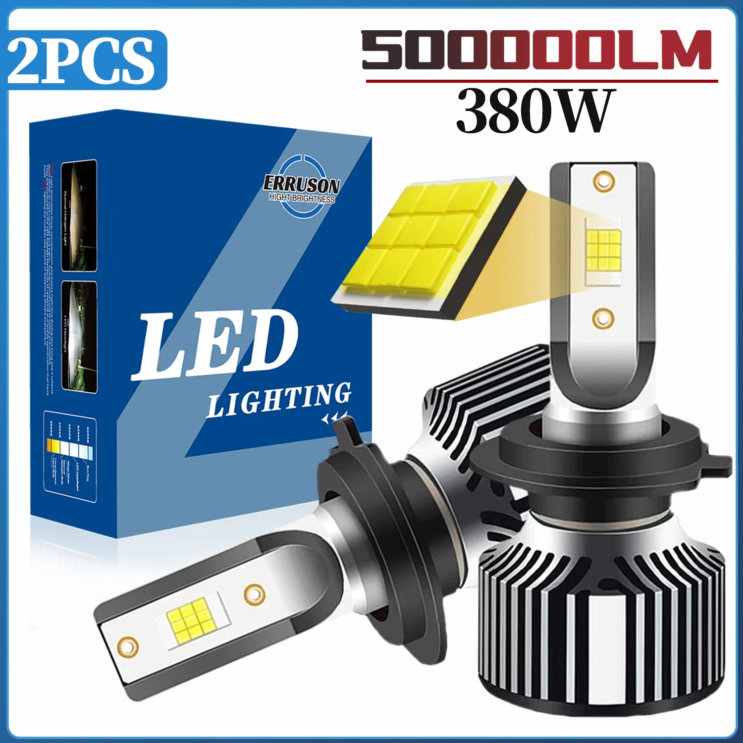 Erruson 2 шт. 500000 лм H4 H7 H11 9005 HB3 9006 HB4 светодиодные лампы для фар, мощные автомобильные лампы для фар 6000K 12V
Erruson 2 шт. 500000 лм H4 H7 H11 9005 HB3 9006 HB4 светодиодные лампы для фар, мощные автомобильные лампы для фар 6000K 12V
