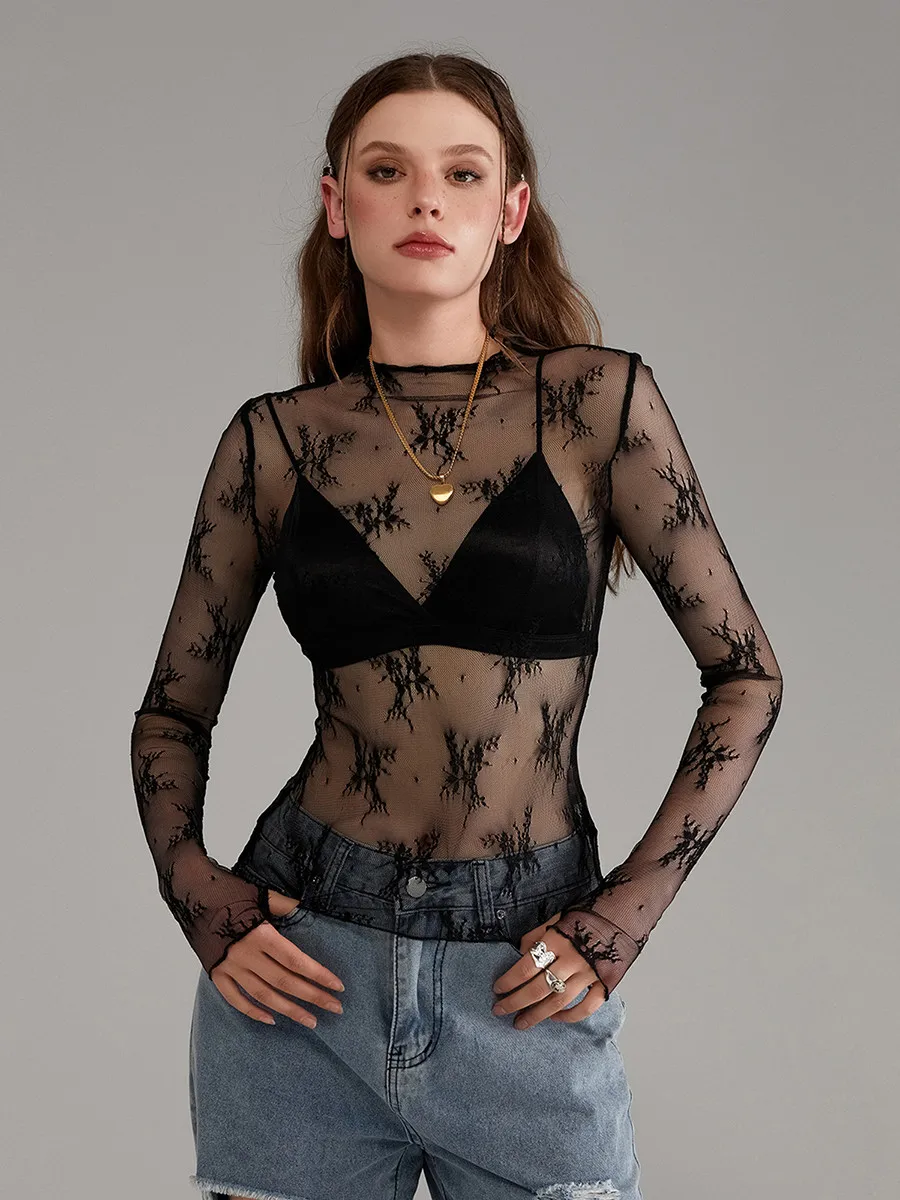 Women Long Sleeve Tops Sexy Sheer Lace Basic Shirt Summer Casual Pullovers Club Blouse Club Streetwear Aesthetic Clothes Grunge
Women Long Sleeve Tops Sexy Sheer Lace Basic Shirt Summer Casual Pullovers Club Blouse Club Streetwear Aesthetic Clothes Grunge