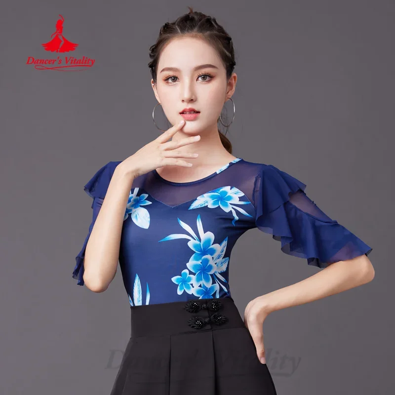 Latin Dancing Top Customized Summer Comfortable Slimming Print Practice Costume Modern Dance Latin Dance Performance Clothing
Latin Dancing Top Customized Summer Comfortable Slimming Print Practice Costume Modern Dance Latin Dance Performance Clothing