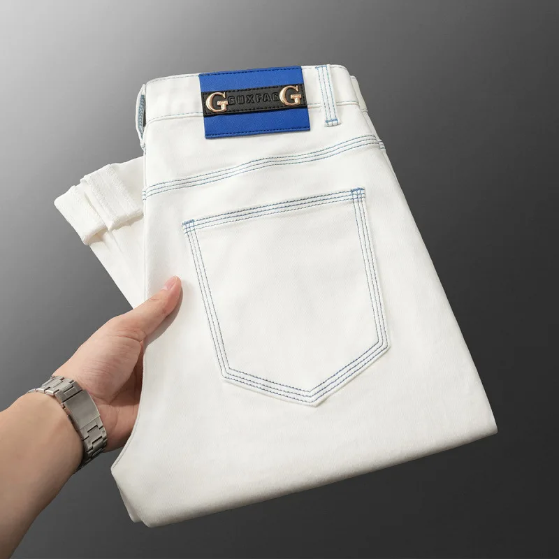 2025 Spring/Summer Light Luxury Jeans Men's Solid Color Fashion Versatile Slim fit Small Straight Stretch High end Denim Pants
2025 Spring/Summer Light Luxury Jeans Men's Solid Color Fashion Versatile Slim fit Small Straight Stretch High end Denim Pants
