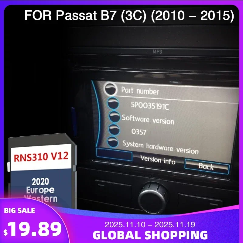 RNS 310 V12 West Europe Fitting for Car Passat B7 (3C) from 2010 to 2015 Map SD Card Coverage Liechtenstein Luxembourg Monacom
RNS 310 V12 West Europe Fitting for Car Passat B7 (3C) from 2010 to 2015 Map SD Card Coverage Liechtenstein Luxembourg Monacom