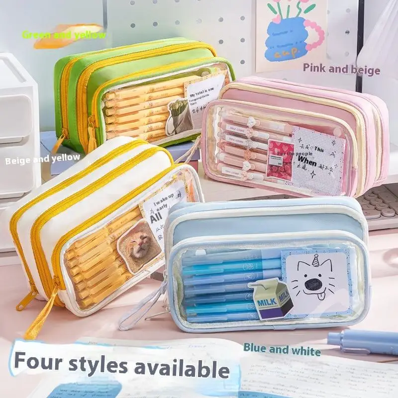 1Pcs High-value Transparent Pen Bag Large Capacity Simple Korean Version Multi-functional Student Stationery Storage Bag
1Pcs High-value Transparent Pen Bag Large Capacity Simple Korean Version Multi-functional Student Stationery Storage Bag