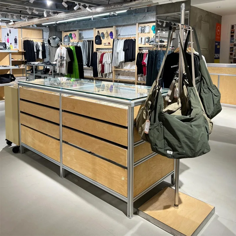 Birch Wood Island Display Cabinet with Aluminum Frame for Sample Display Buyer Store Accessories and Cosmetics Organizer
Birch Wood Island Display Cabinet with Aluminum Frame for Sample Display Buyer Store Accessories and Cosmetics Organizer