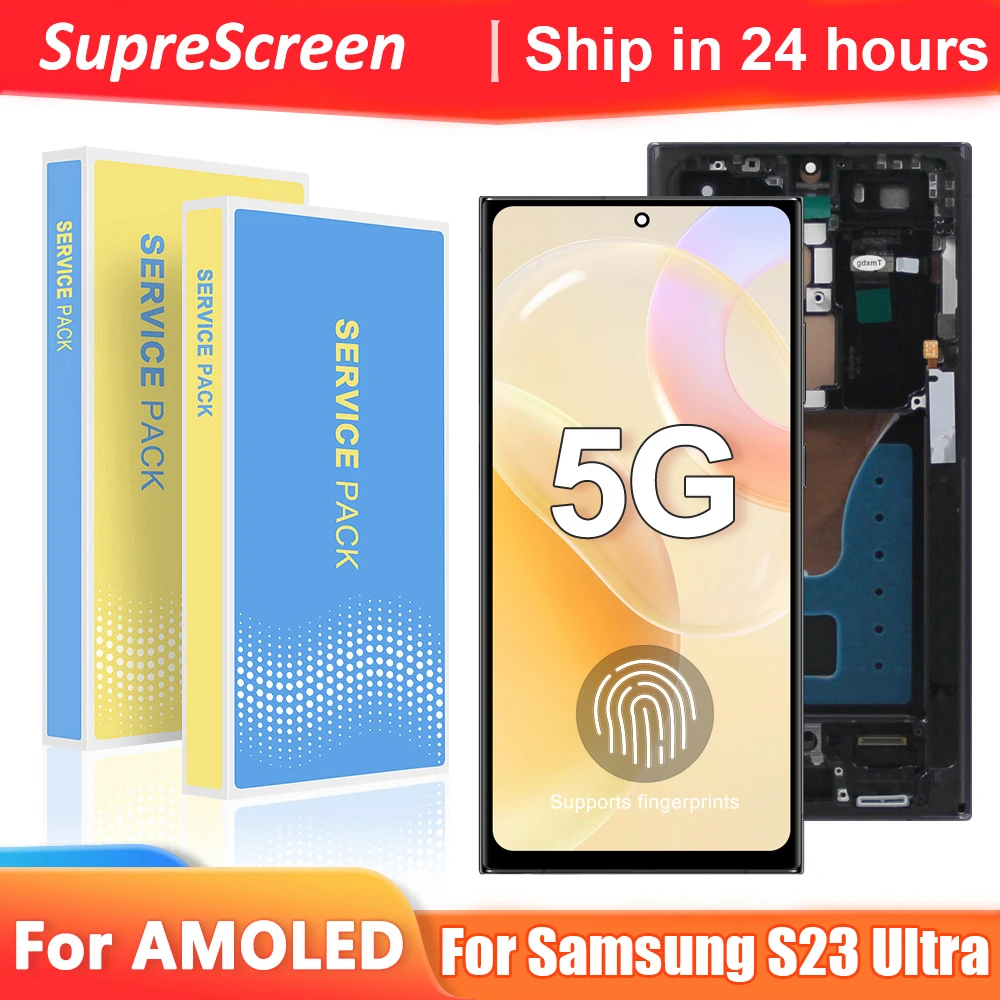 OLED For Samsung Galaxy S23 Ultra S918B S918B/DS Lcd Display Digital Touch Screen Assembly Replacement For S23Ultra display
OLED For Samsung Galaxy S23 Ultra S918B S918B/DS Lcd Display Digital Touch Screen Assembly Replacement For S23Ultra display
