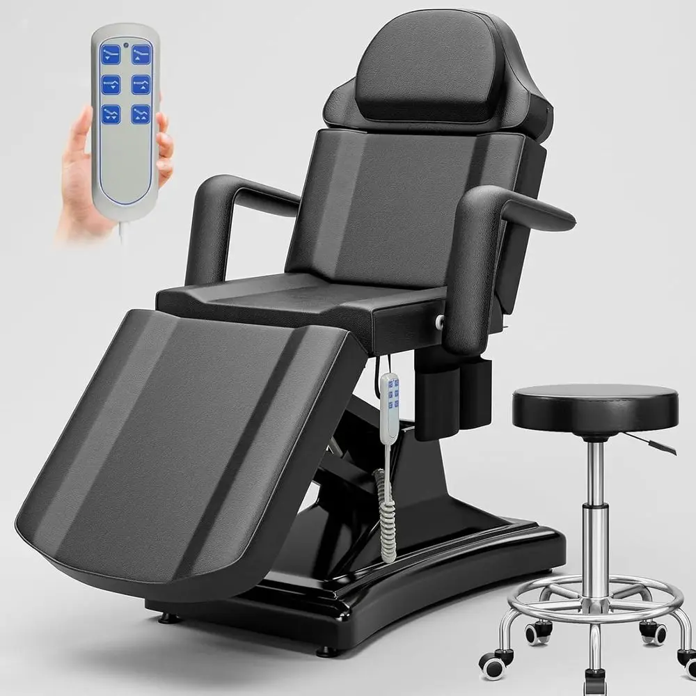 Adjustable 3-Motor Massage Table for Spa, Waxing, and Lashing, Suitable for Estheticians and Clients, Black with Stool
Adjustable 3-Motor Massage Table for Spa, Waxing, and Lashing, Suitable for Estheticians and Clients, Black with Stool