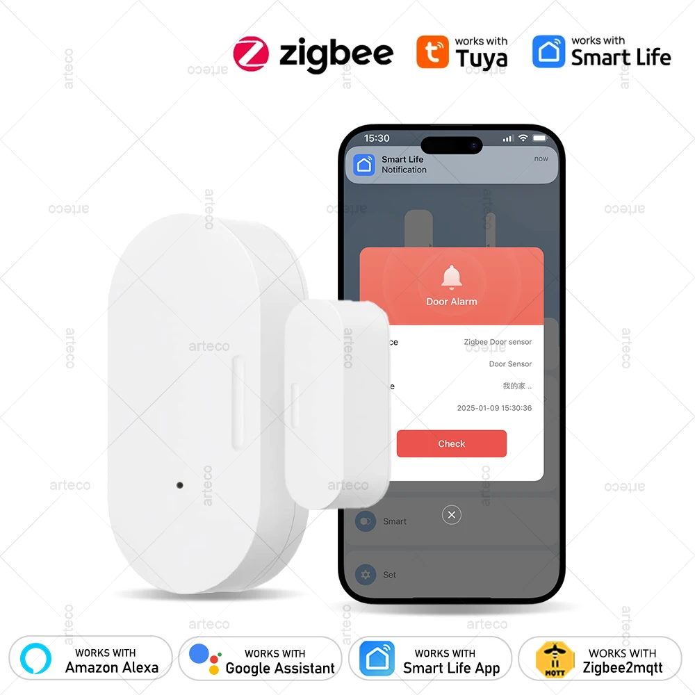 Tuya ZigBee умный датчик двери, окна, детекторы открытия и закрытия двери, умный дом, охранная сигнализация для Alexa Google Z2M
Tuya ZigBee умный датчик двери, окна, детекторы открытия и закрытия двери, умный дом, охранная сигнализация для Alexa Google Z2M