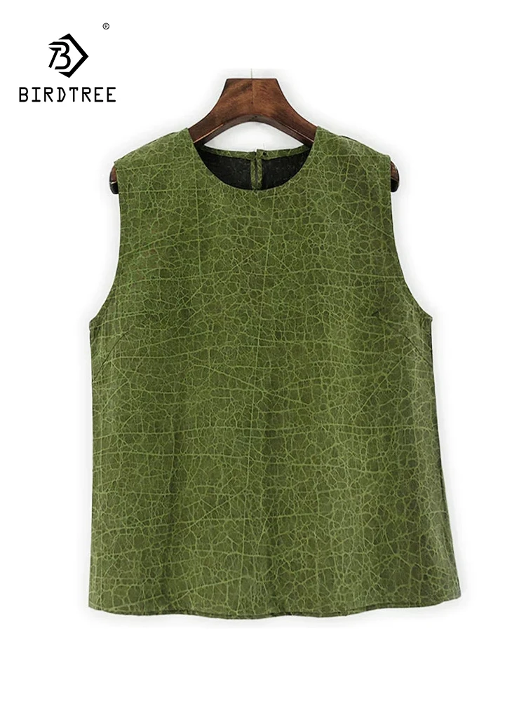 BirdTree-Watered Gauze Silk Elegant Vest, Women O Neck Craquelure, Retro Casual Versatile Loose Tank Top, 2025 Winter T5N763CC
BirdTree-Watered Gauze Silk Elegant Vest, Women O Neck Craquelure, Retro Casual Versatile Loose Tank Top, 2025 Winter T5N763CC