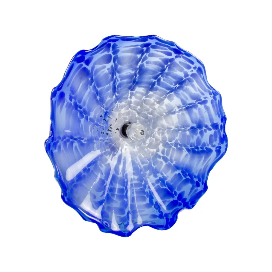 Fiore Hand Blown Art Glass Wall Décor with Floral Finial Centerpiece Blue 14" Diameter
Fiore Hand Blown Art Glass Wall Décor with Floral Finial Centerpiece Blue 14" Diameter