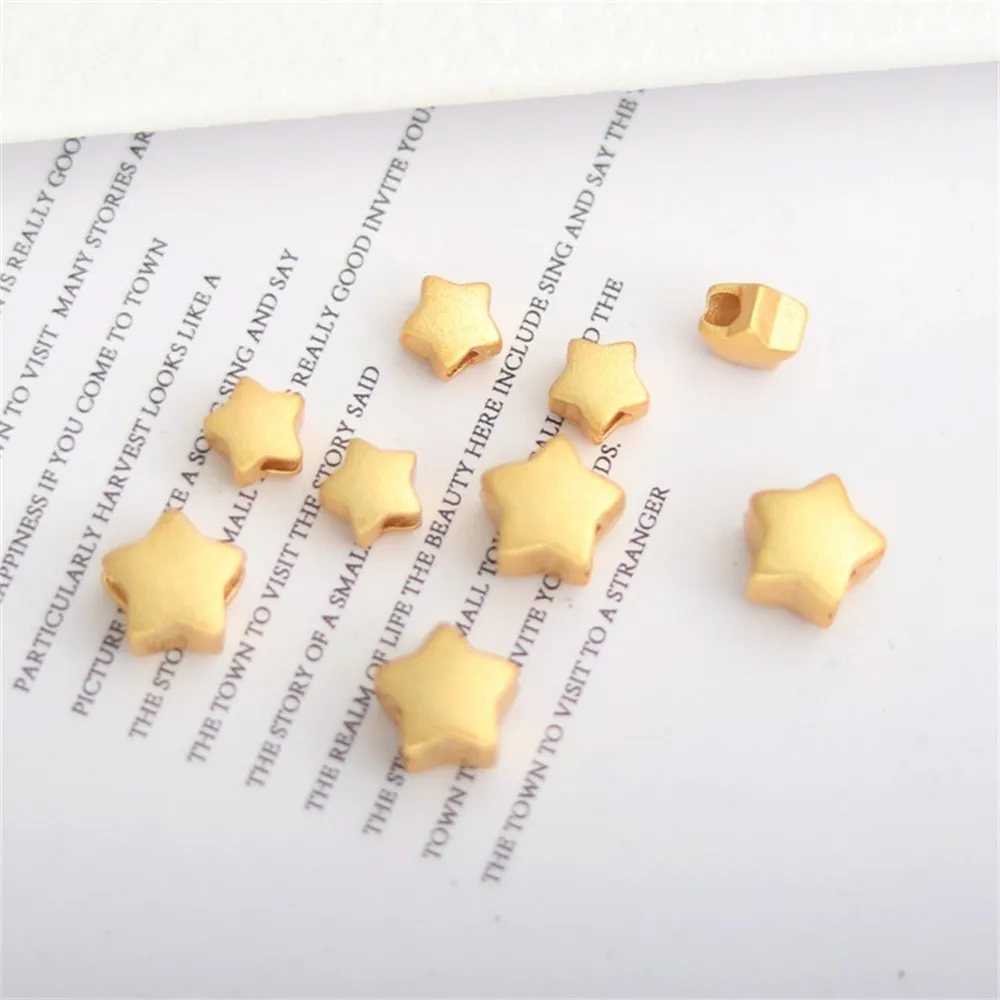 18k Gold Color Matte Gold Frosted Through Hole Five-pointed Star Beads 10mmdiy Jewelry Bracelet Necklace Accessories Beads
18k Gold Color Matte Gold Frosted Through Hole Five-pointed Star Beads 10mmdiy Jewelry Bracelet Necklace Accessories Beads