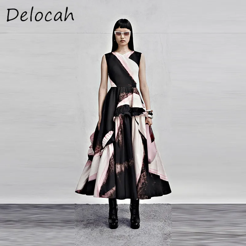 Deloach модное женское платье высокого качества с круглым вырезом без рукавов и геометрическим принтом средней длины, облегающее элегантное большое свободное платье
Deloach модное женское платье высокого качества с круглым вырезом без рукавов и геометрическим принтом средней длины, облегающее элегантное большое свободное платье