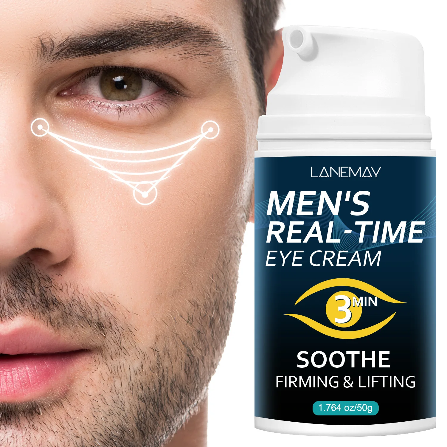 Men's Real - Time Eye Cream - Deeply Moisturizes and Firmens the Eye Area, Reduces Fine Lines, and Anti-Aging 50g
Men's Real - Time Eye Cream - Deeply Moisturizes and Firmens the Eye Area, Reduces Fine Lines, and Anti-Aging 50g