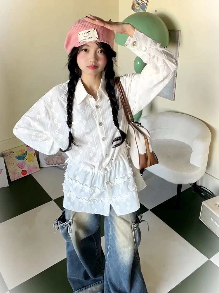 Женская свободная блузка с длинным рукавом, ранневесенний дизайн, с кружевной отделкой, приталенная, прозрачная, тонкая, повседневная, модная
Женская свободная блузка с длинным рукавом, ранневесенний дизайн, с кружевной отделкой, приталенная, прозрачная, тонкая, повседневная, модная