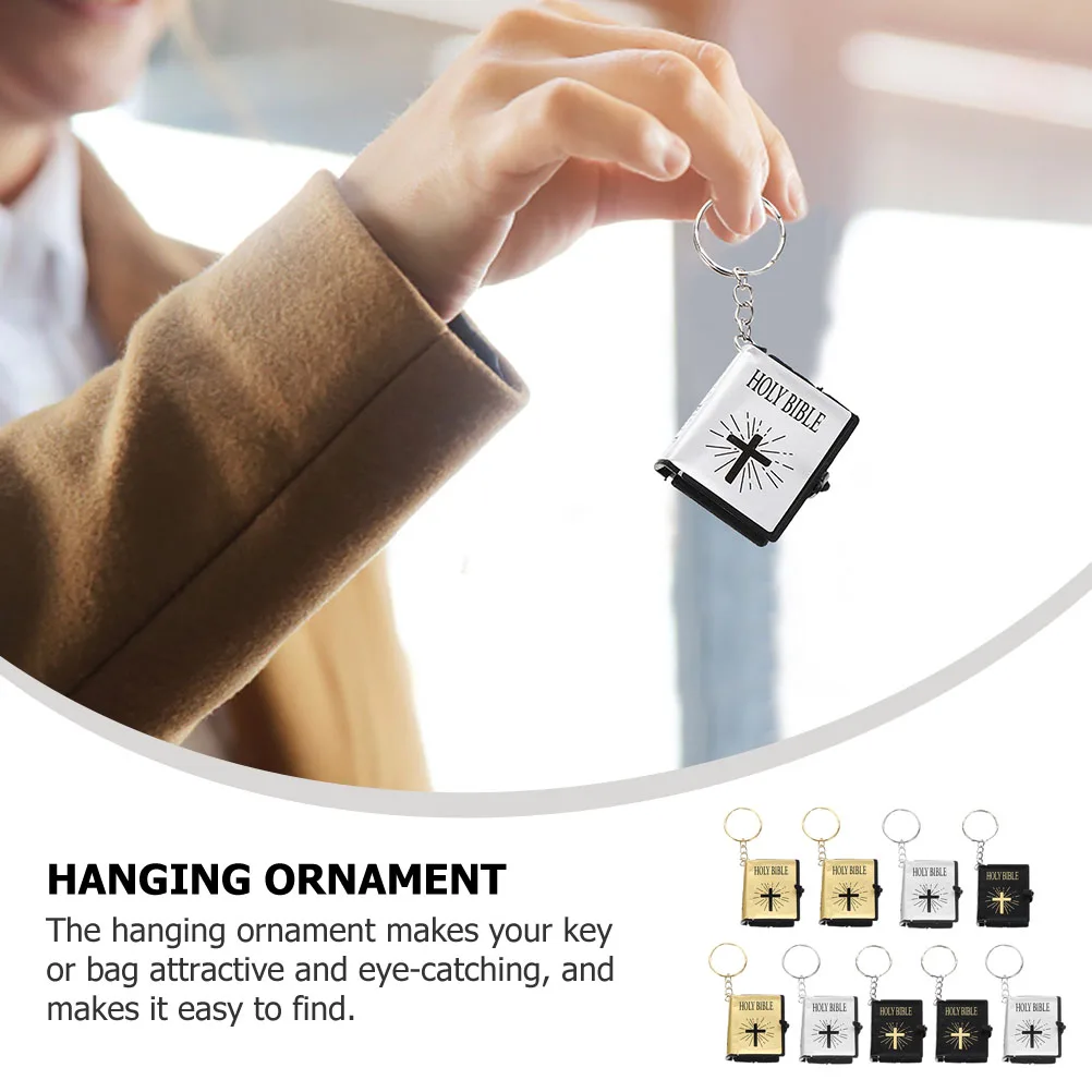 9pcs Bible Keychains Mini Holy Book Pendants Key Rings Gold Black Silver Colors Religious Gifts Hanging Decorations Backpack
9pcs Bible Keychains Mini Holy Book Pendants Key Rings Gold Black Silver Colors Religious Gifts Hanging Decorations Backpack