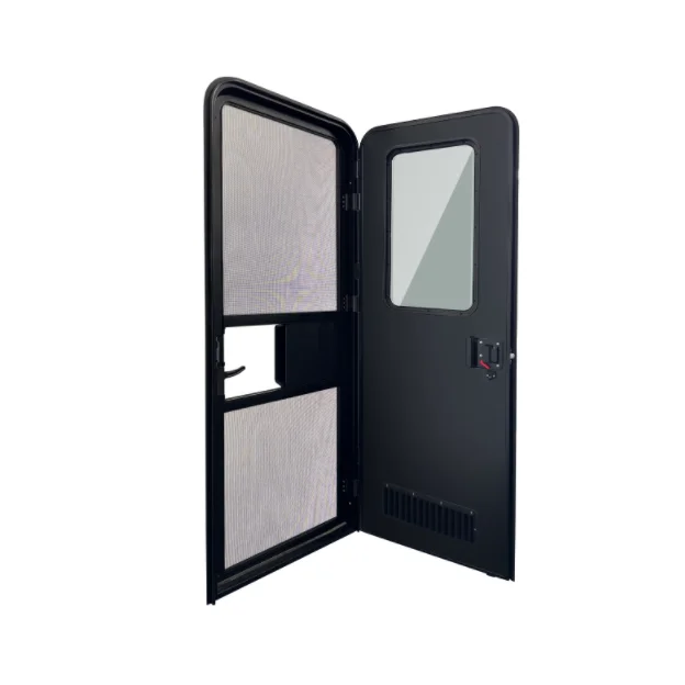 Aluminum Alloy America Style Rv Entry Door with Black Door Frame and Black Panel Locks for Camper Caravan
Aluminum Alloy America Style Rv Entry Door with Black Door Frame and Black Panel Locks for Camper Caravan