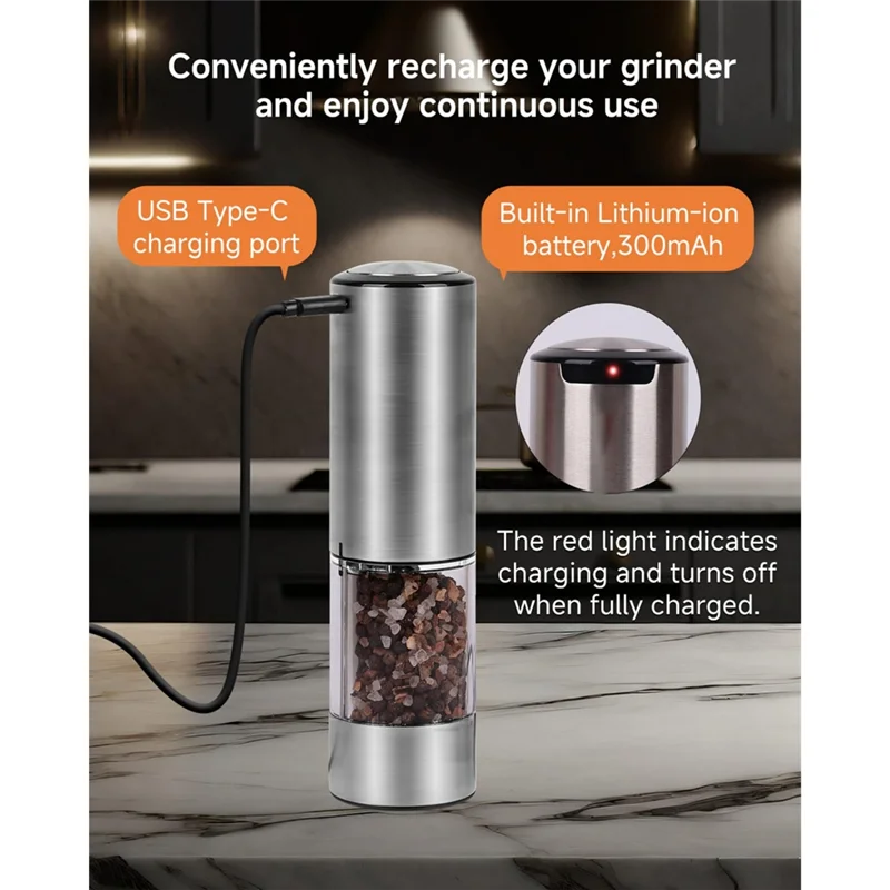 【Limited-Stock!】USB-C Rechargeable Electric Salt & Pepper Grinder Set Large Capacity LED, Stainless Steel Pepper Grinder
【Limited-Stock!】USB-C Rechargeable Electric Salt & Pepper Grinder Set Large Capacity LED, Stainless Steel Pepper Grinder