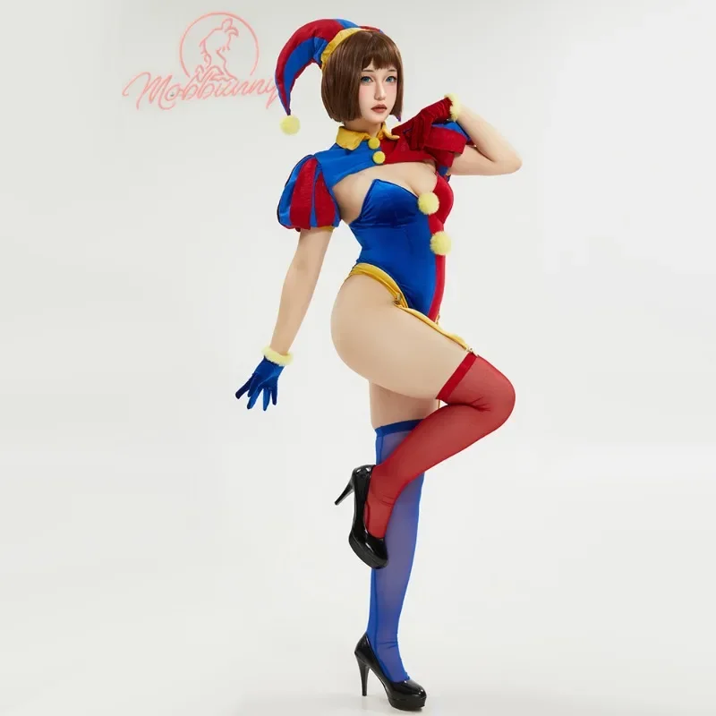 EE01 MOBBUNNY Halloween Clown Cosplay Costume Women's Lingerie Set Blue Red Bodysuit and Mini Skirt with Gloves and Hat&0Ww
EE01 MOBBUNNY Halloween Clown Cosplay Costume Women's Lingerie Set Blue Red Bodysuit and Mini Skirt with Gloves and Hat&0Ww
