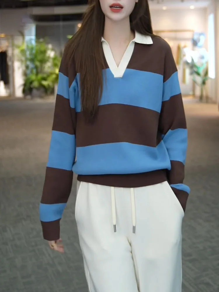 Трикотаж в синюю полоску V-Ne Long Sve, женский модный утягивающий свитер, осень 2025, Новое поступление, большие размеры, корейский сле
Трикотаж в синюю полоску V-Ne Long Sve, женский модный утягивающий свитер, осень 2025, Новое поступление, большие размеры, корейский сле