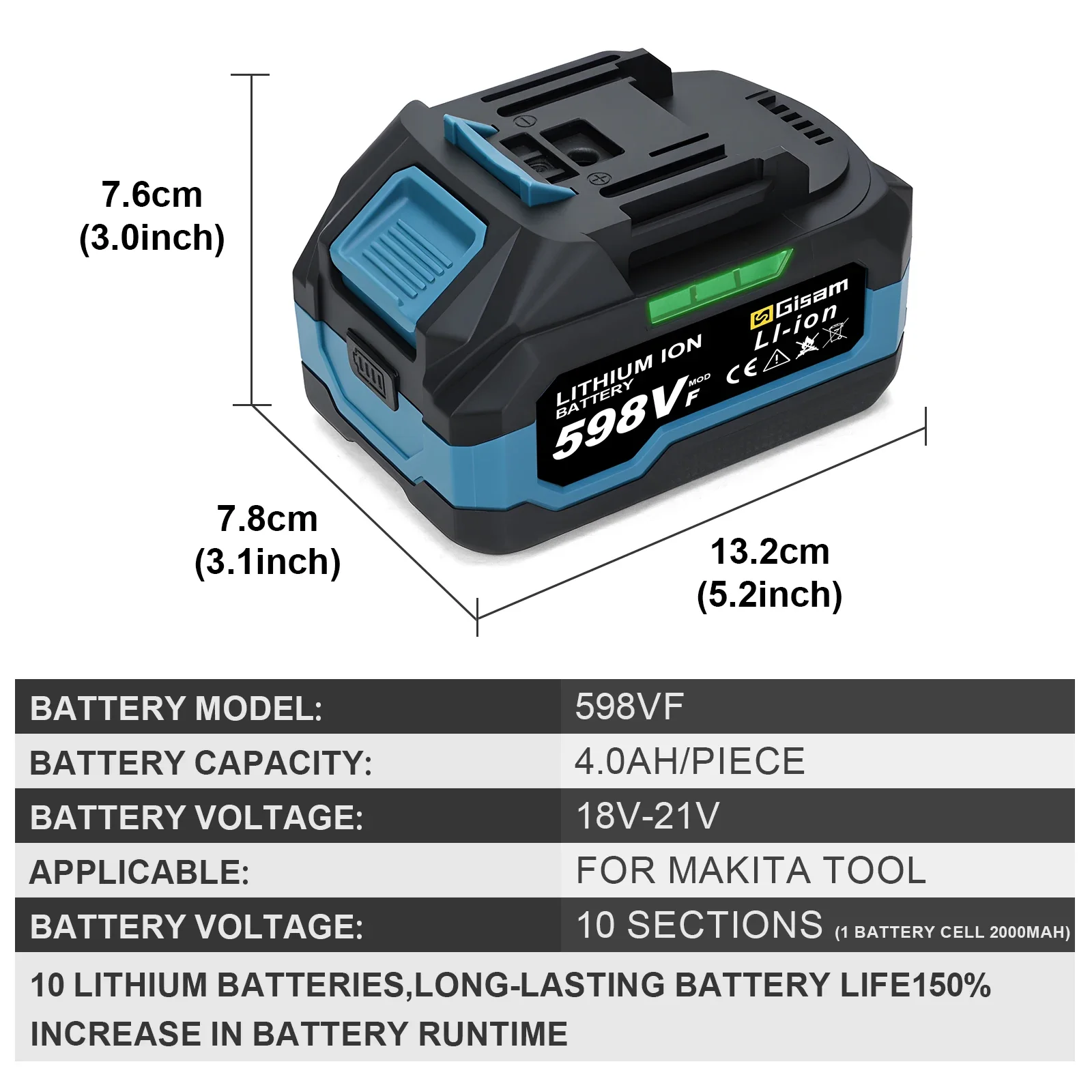 TXF【Reliable】 Rechargeable Battery 4.0AH 4.5AH Power Tool Lithium battery Led indicator batteries Pack For Makita 18v Battery
TXF【Reliable】 Rechargeable Battery 4.0AH 4.5AH Power Tool Lithium battery Led indicator batteries Pack For Makita 18v Battery