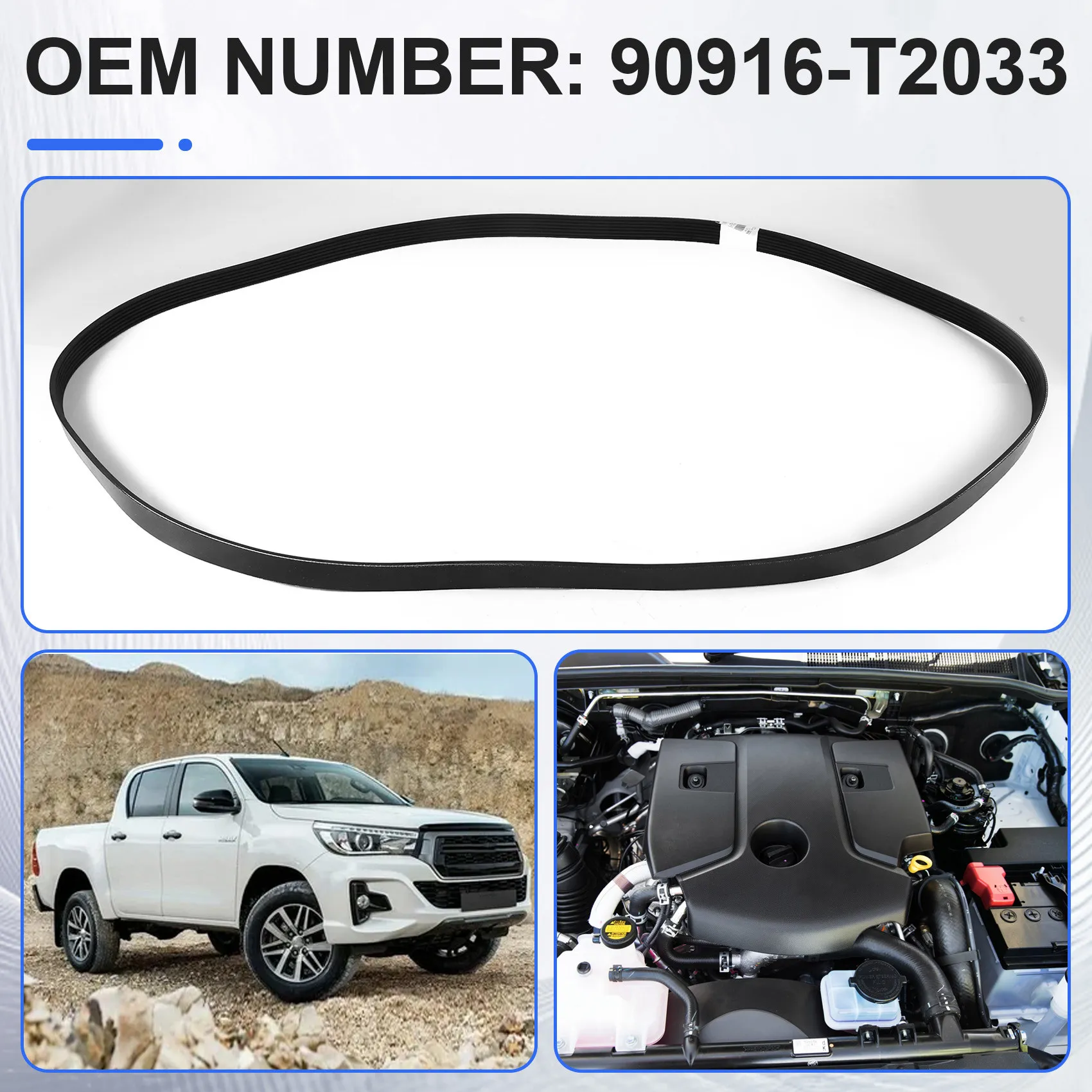 AB96-For Toyota Hilux 1GD2GDFTV Engine, Automotive V-Motor Belt 90916-T2033 7PK2050 90916T2033
AB96-For Toyota Hilux 1GD2GDFTV Engine, Automotive V-Motor Belt 90916-T2033 7PK2050 90916T2033