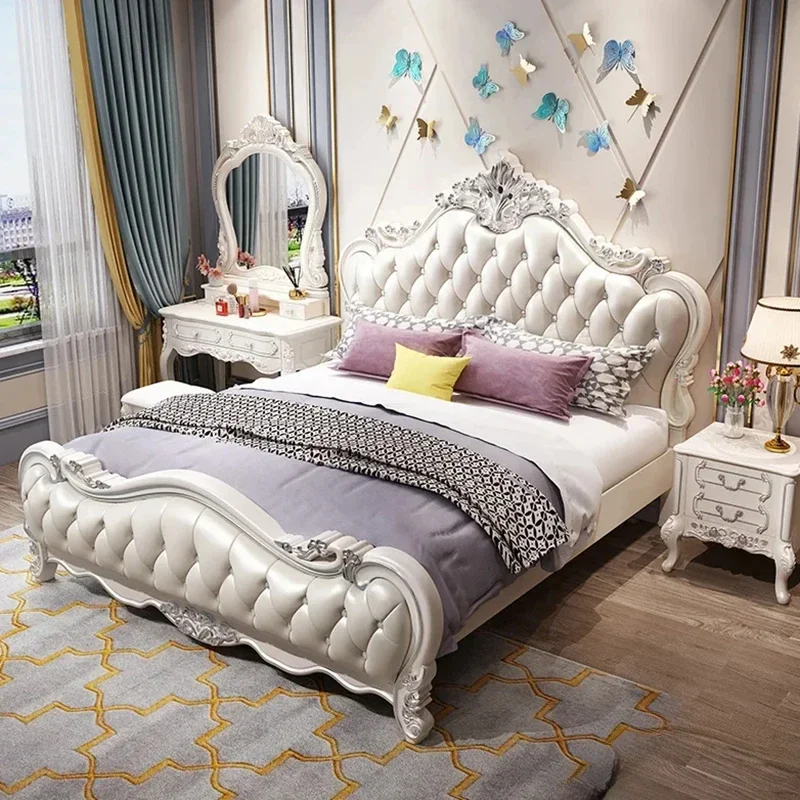Vintage Luxury White Double Bed Drawers High End King Size Bedroom Double Bed Modern Girl Letti Matrimoniali Home Furniture
Vintage Luxury White Double Bed Drawers High End King Size Bedroom Double Bed Modern Girl Letti Matrimoniali Home Furniture
