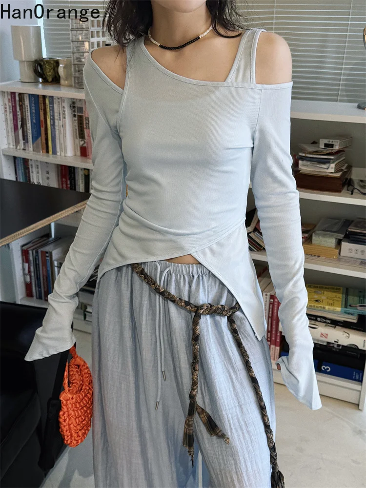 HanOrange 2026 Summer Fashion Disorder Cross Misalignment Real Two Piece T-shirt Women Asymmetric Aesthetic Tees Black/Blue
HanOrange 2026 Summer Fashion Disorder Cross Misalignment Real Two Piece T-shirt Women Asymmetric Aesthetic Tees Black/Blue