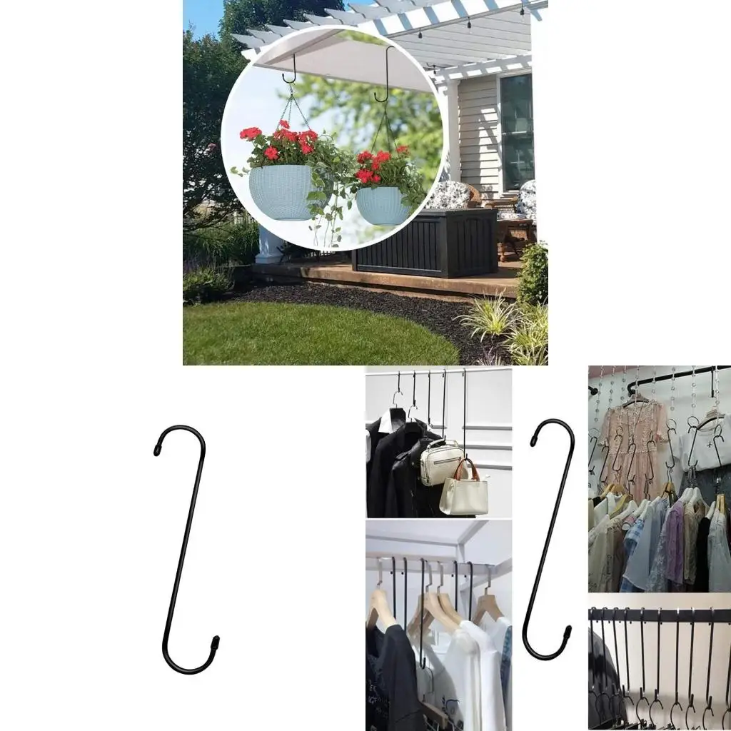 S Hanging Hook Heavy Duty S Hanger Metal Kitchen Pot Rack Hooks for Hanging Plants Pan Cups Bags Jeans Towels
S Hanging Hook Heavy Duty S Hanger Metal Kitchen Pot Rack Hooks for Hanging Plants Pan Cups Bags Jeans Towels